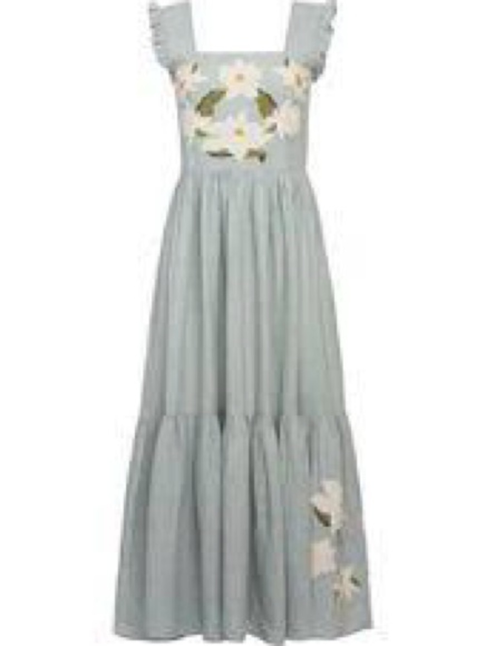 Carolina K Kuna Light Blue Floral Embroidered Maxi Dress medium
